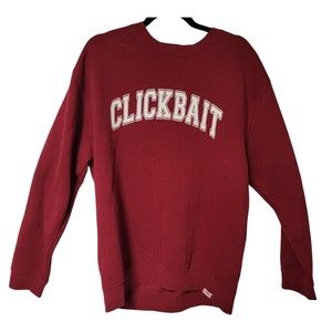 🔥 David Dobrik Fanjoy "Clickbait" Red Crewneck Sweatshirt – Unisex Medium‎